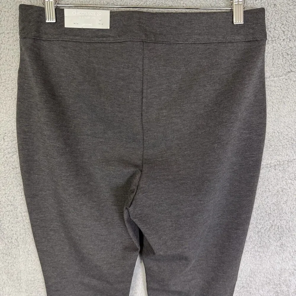 S Chicos‎ Ponte Leggings Size 2R US 12 Gray Stretch Pull On NWT